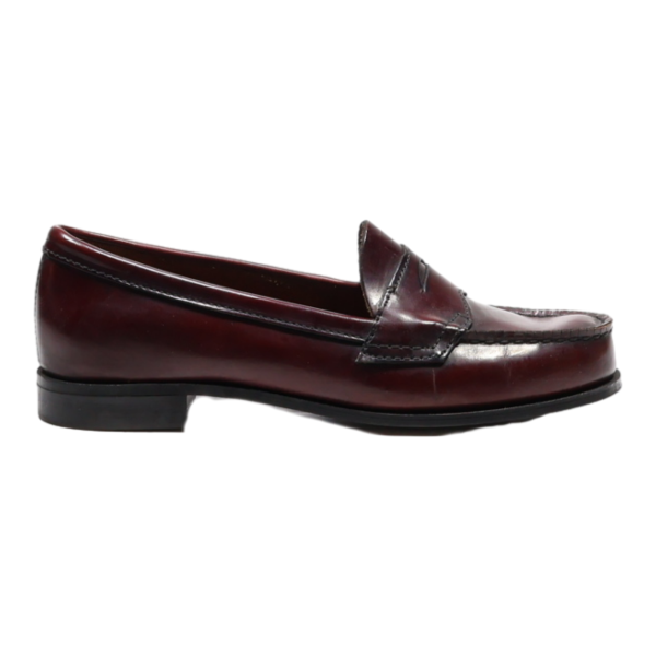 BASS Loafer Shoes Maroon Leather Womens UK 5.5 For Cheap