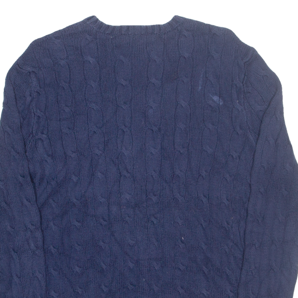 POLO RALPH LAUREN Mens Jumper Blue Cable Knit XS For Discount