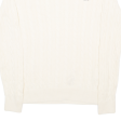 LACOSTE Womens Jumper White Cable Knit XS Fashion