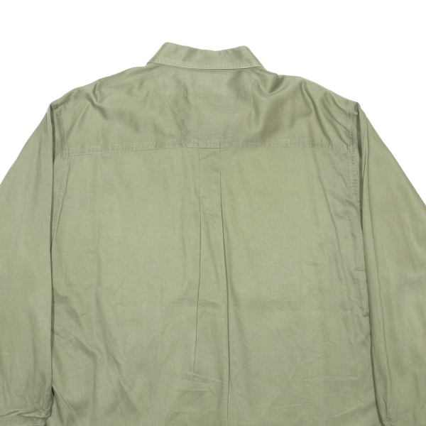 WRANGLER Rugged Wear Mens Plain Shirt Green Long Sleeve 2XL Cheap