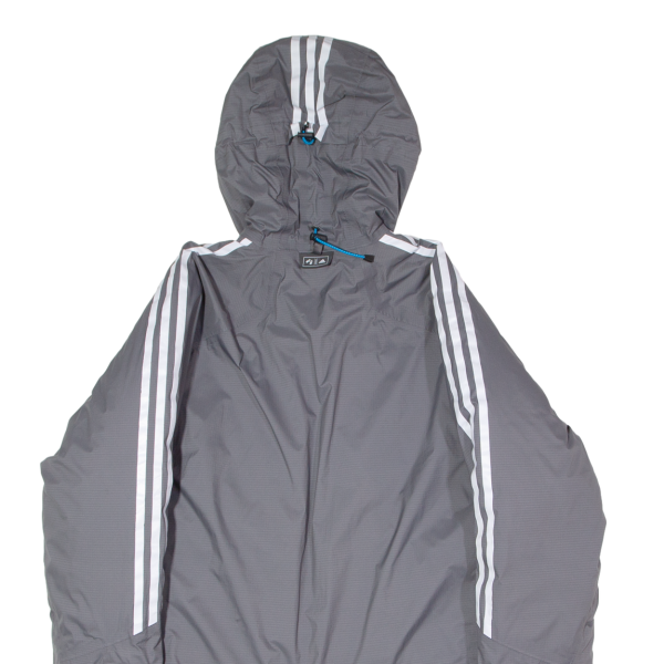 ADIDAS Mens Puffer Jacket Grey Nylon Hooded M Discount