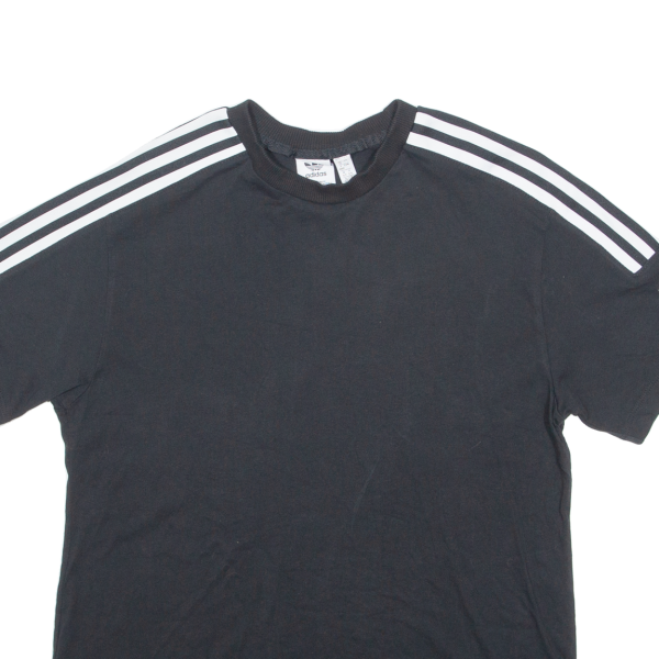 ADIDAS ORIGINALS Womens T-Shirt Black Crew Neck UK 16 Discount