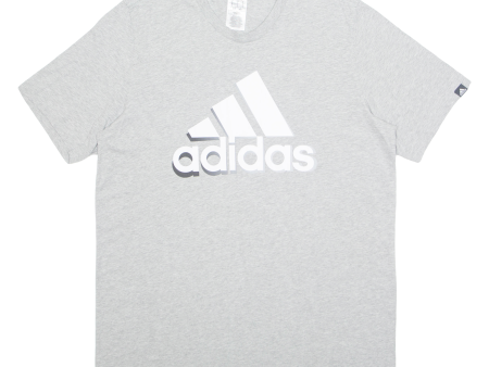 ADIDAS Mens T-Shirt Grey L Sale