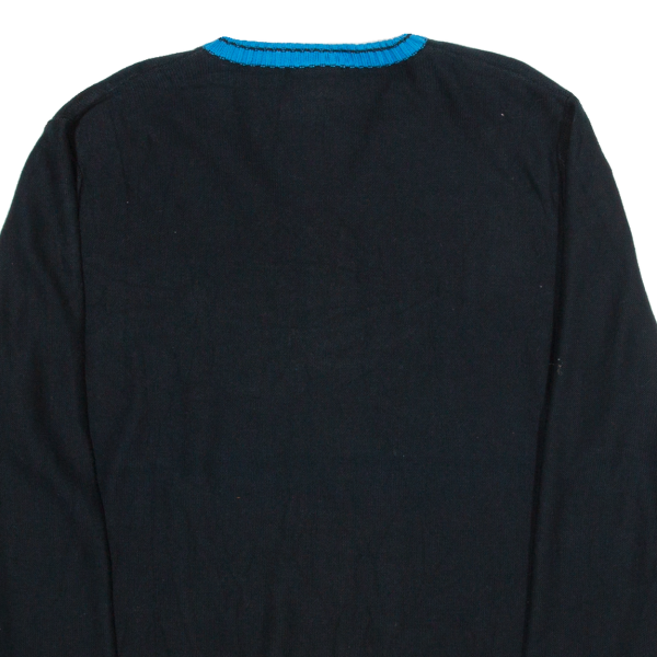 LACOSTE L!VE Mens Jumper Black V-Neck Tight Knit L For Cheap