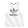 ADIDAS Striped Womens Vest White Sleeveless UK 8 Online Sale