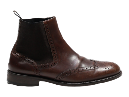 AGO E SPAGO Brogue Chelsea Boots Brown Leather Mens UK 6 Sale