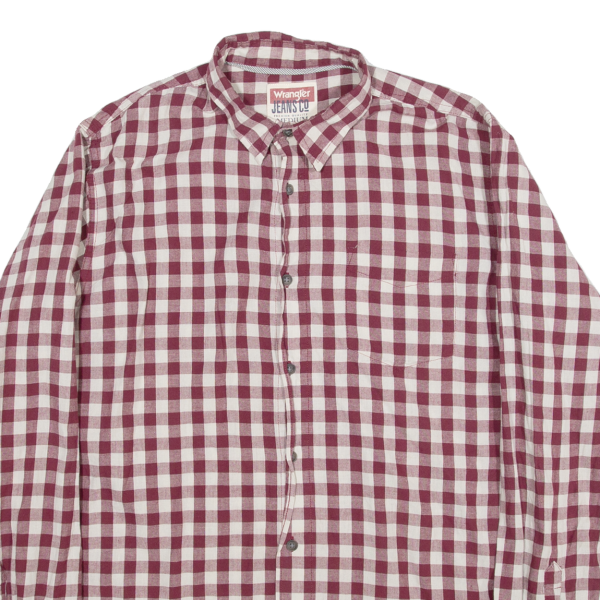 WRANGLER Mens Shirt Red Check Long Sleeve M on Sale