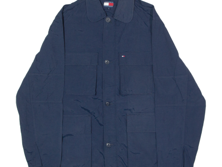 TOMMY HILFIGER Mens Parka Jacket Blue Nylon S Sale