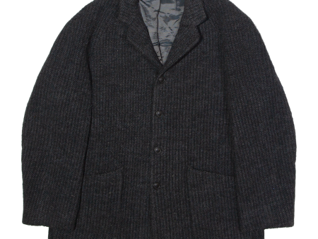 VENTURO Mens Blazer Jacket Grey Knit L For Discount