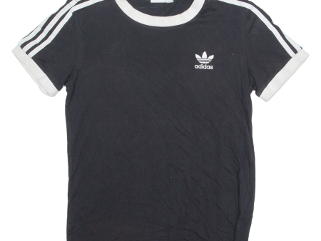 ADIDAS ORIGINALS Womens T-Shirt Black Crew Neck UK 8 Online Sale