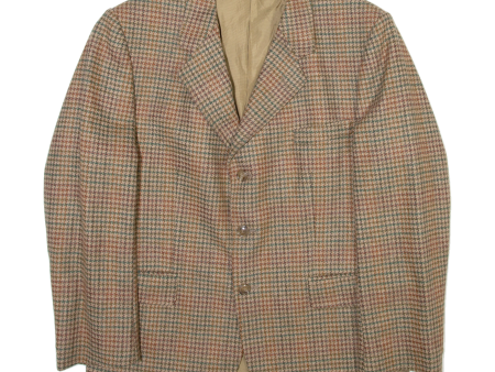 TUCHFABRIK Mens Blazer Jacket Brown Wool Houndstooth S on Sale