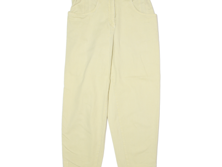 ZERRES Womens Twill Trousers Yellow Regular Tapered 90s W24 L27 Hot on Sale