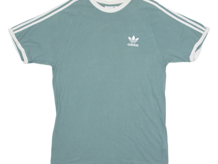 ADIDAS ORIGINALS Mens T-Shirt Green Crew Neck L For Cheap