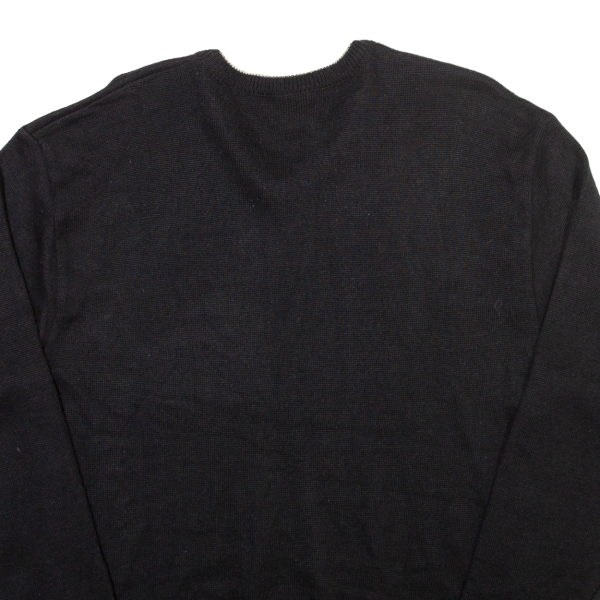 LACOSTE Mens Jumper Black V-Neck Tight Knit Wool L Online