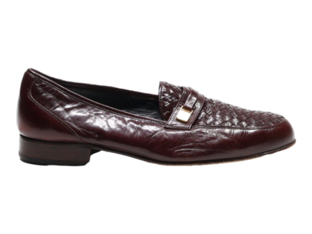 BALLY Loafer Shoes Maroon Leather Womens UK 7.5 Discount