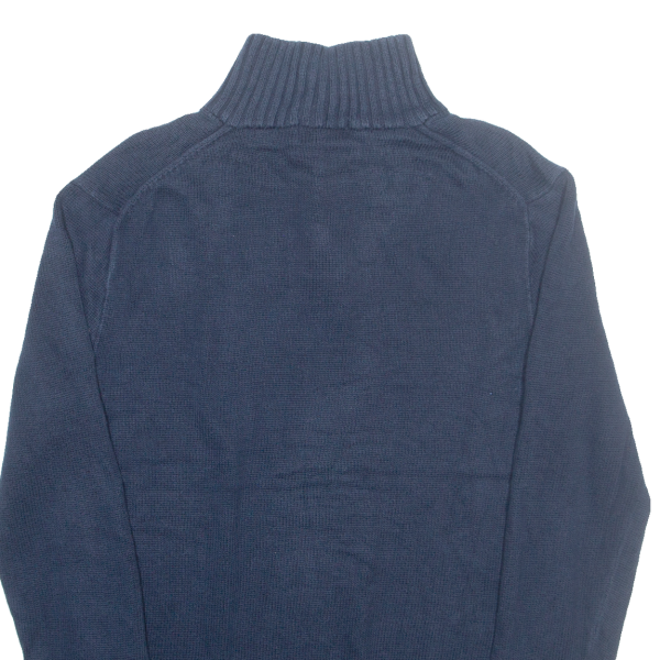 POLO RALPH LAUREN Mens Jumper Blue Button Neck Tight Knit S Online now