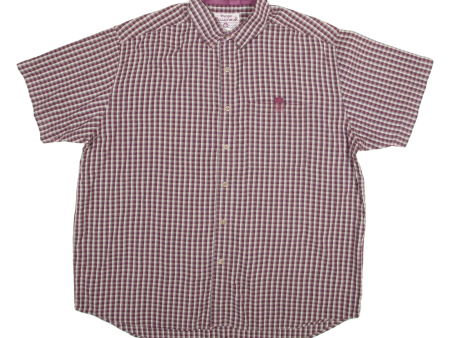 WRANGLER Rugged Wear Mens Shirt Maroon Check 2XL on Sale