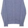 TOMMY HILFIGER Mens Cardigan Blue High Neck Tight Knit M Hot on Sale