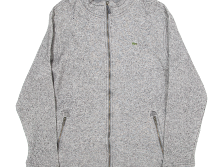 LACOSTE Mens Cardigan Grey High Neck Tight Knit M Discount