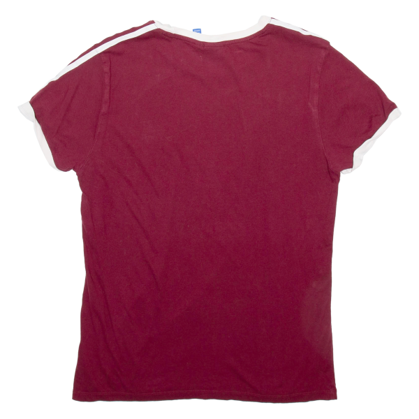 ADIDAS Womens T-Shirt Maroon UK 10 Discount