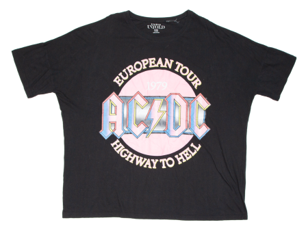 ACDC European Tour 1979 Highway To Hell Womens Band T-Shirt Black UK 26 Online