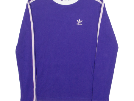 ADIDAS ORIGINALS Womens T-Shirt Purple Long Sleeve Crew Neck UK 6 Fashion