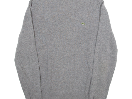 LACOSTE Mens Jumper Grey Tight Knit M For Cheap