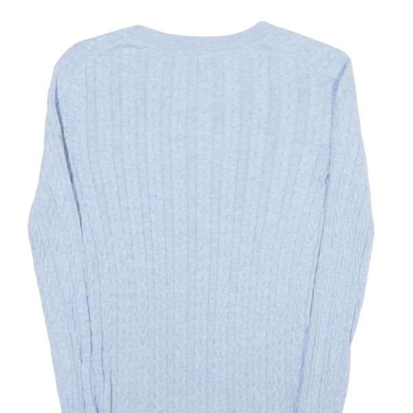 TOMMY HILFIGER Womens Jumper Blue Cable Knit XS Hot on Sale