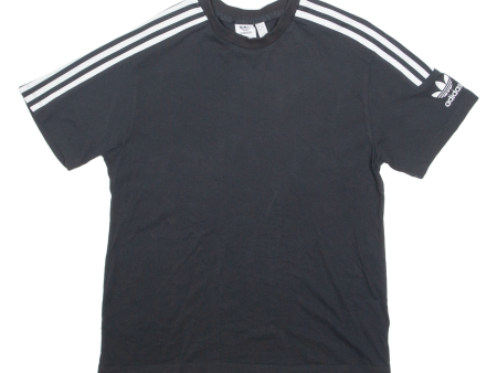 ADIDAS ORIGINALS Womens T-Shirt Black Crew Neck UK 16 Discount