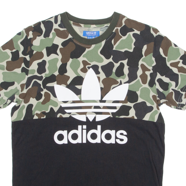 ADIDAS ORIGINALS Camo Mens T-Shirt Black Crew Neck M on Sale