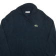 LACOSTE Mens Jumper Black Collared Tight Knit M Cheap