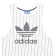 ADIDAS Striped Womens Vest White Sleeveless UK 8 Online Sale