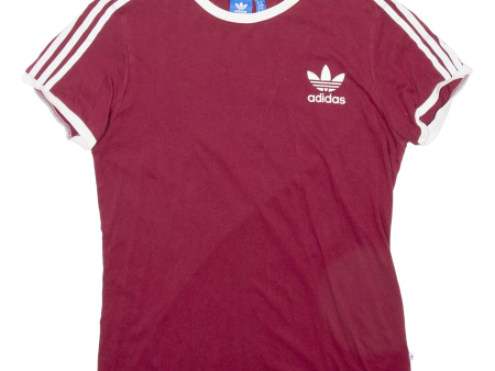 ADIDAS Womens T-Shirt Maroon UK 10 Discount