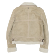 SCHOTT Perfecto Shearling Womens Jacket Beige Leather Suede 90s S Sale