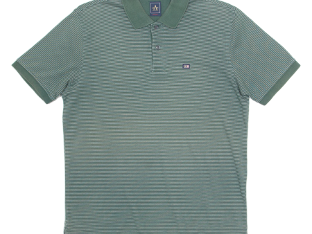 ARROW SPORT Mens Polo Shirt Green Striped S Hot on Sale