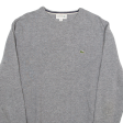 LACOSTE Mens Jumper Grey Tight Knit M For Cheap