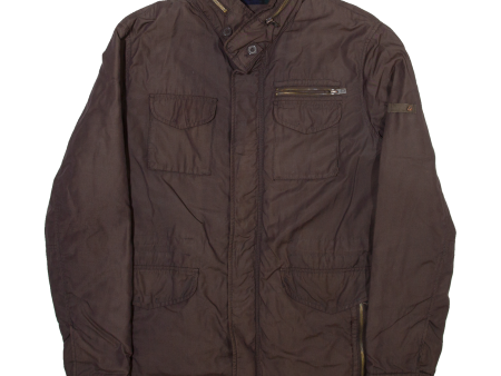 BEN SHERMAN Mens Lined Jacket Brown Hooded L Fashion