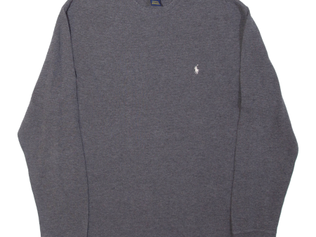 POLO RALPH LAUREN Mens Jumper Grey Tight Knit XL Discount