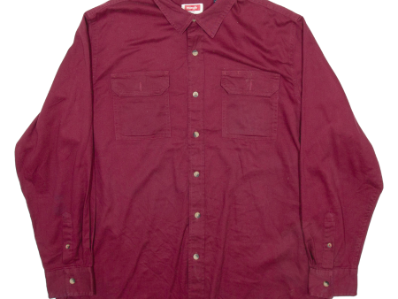 WRANGLER Mens Plain Shirt Red Long Sleeve XL Sale