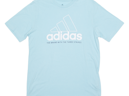 ADIDAS Mens T-Shirt Blue Crew Neck S Sale