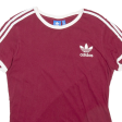 ADIDAS Womens T-Shirt Maroon UK 10 Discount