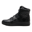 ALESSANDRO BIAGGIO High Top Trainers Black Leather Mens UK 9 Online Hot Sale