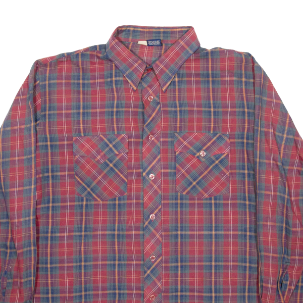 WRANGLER Mens Shirt Red Check Long Sleeve XL Cheap