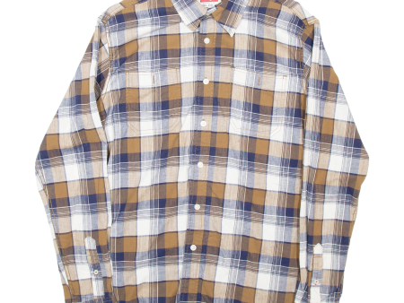 WRANGLER Mens Shirt Brown Check Long Sleeve M Cheap