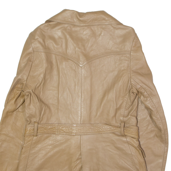 Womens Trench Coat Brown Leather 90s S Online now