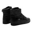 ALESSANDRO BIAGGIO High Top Trainers Black Leather Mens UK 9 Online Hot Sale