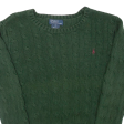 POLO RALPH LAUREN Boys Jumper Green Cable Knit 7Y Online now