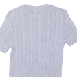 POLO RALPH LAUREN Girls Jumper Blue Cable Knit Short Sleeve S Online Sale