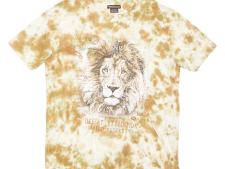 ATLAS FOR MEN Lion Mens Tie Dye T-Shirt Beige M Cheap