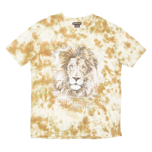 ATLAS FOR MEN Lion Mens Tie Dye T-Shirt Beige M Cheap